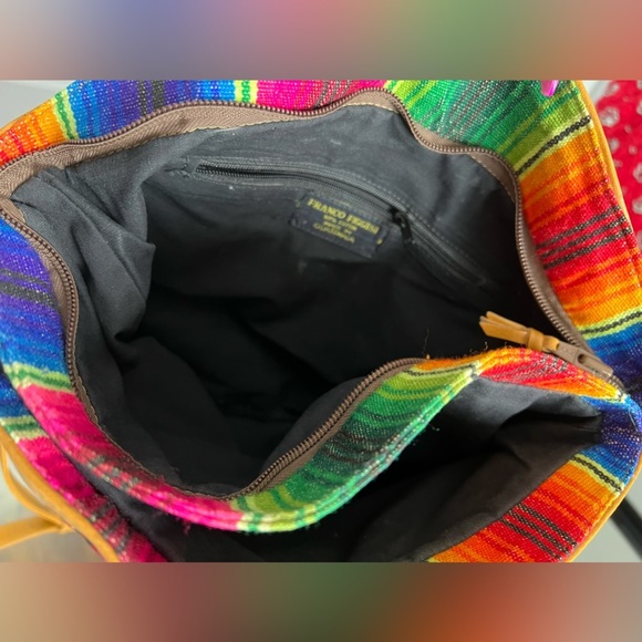 Franco Figgesi Bohemian Pink Multi Colored Guatemalan Purse Bag Vegan Leather - Picture 15 of 16